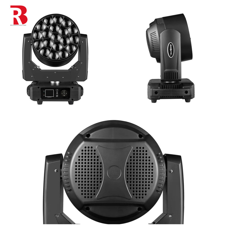 19pcs*15w RGBW Zoom Eye LED Moving Head Stage Light per la decorazione del matrimonio DJ