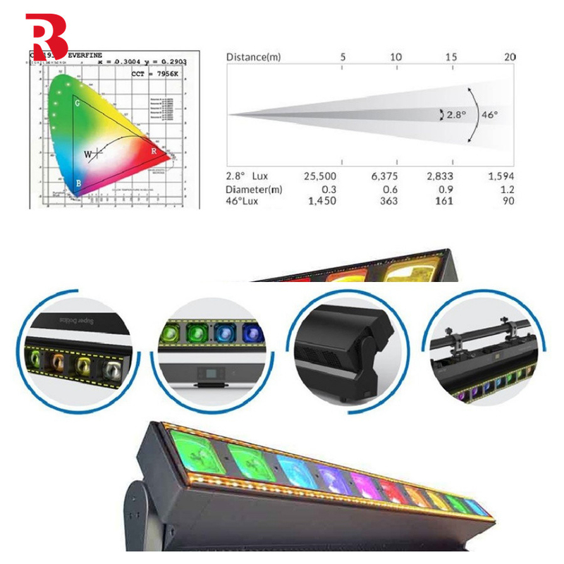 10x60W RGBW Effetti personalizzabili LED Bar Beam Moving Head Stage Light Per spettacoli personalizzati