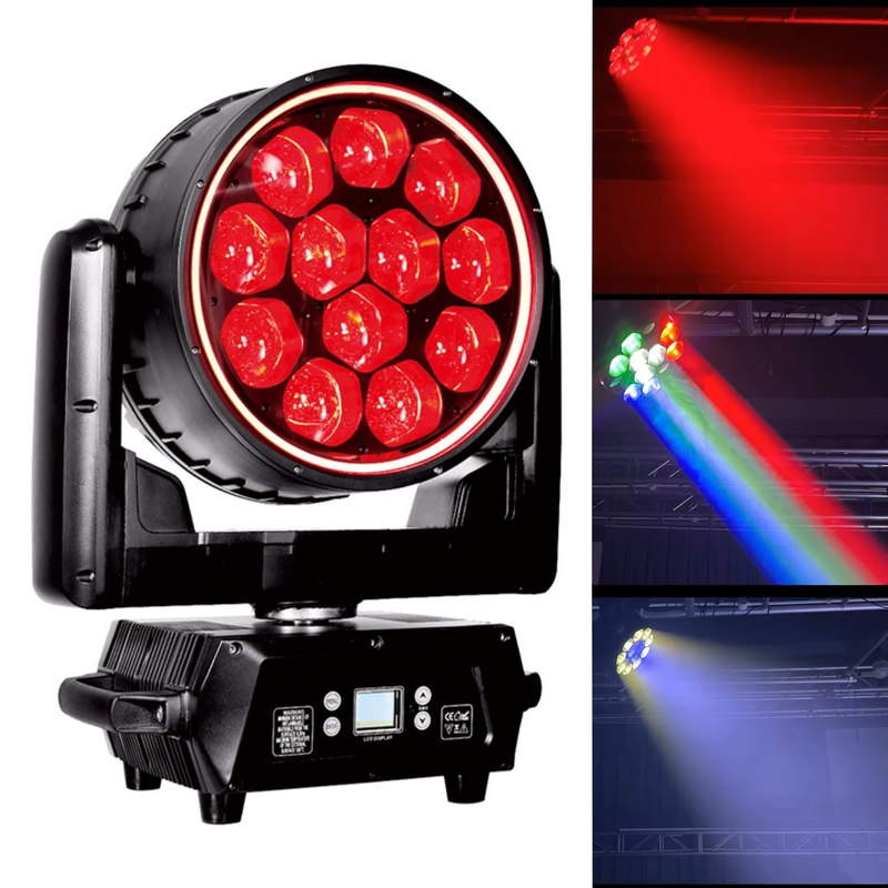 DJ Equipment LED Moving Head Zoom 12*40W RGBW Beeye Light per performance sul palco