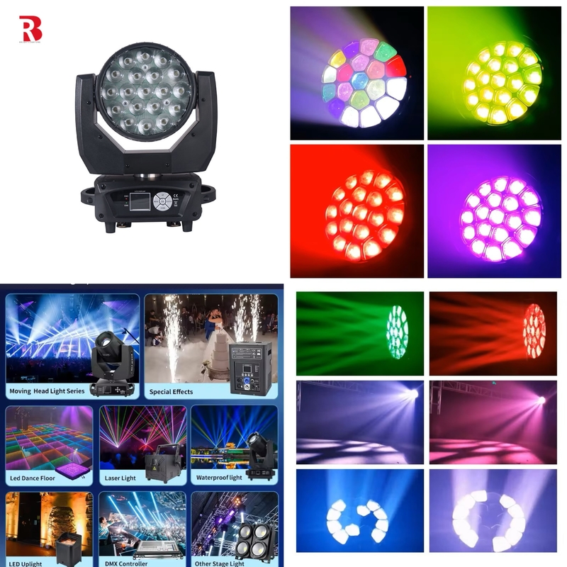 LED RGBW 4in1 DMX 19x15w Beeye Moving Head Wash Light per Night Club DJ Stage