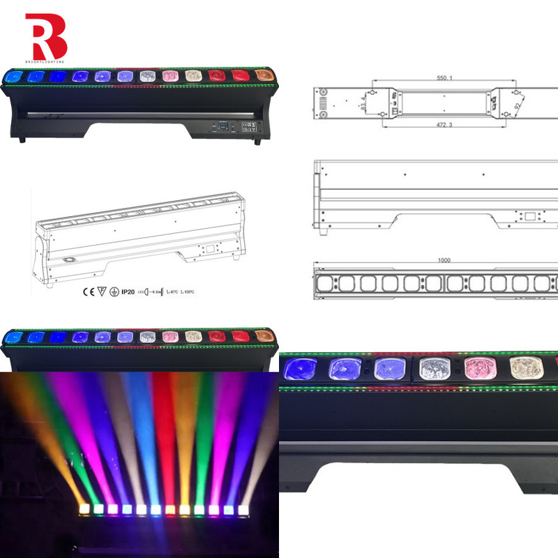Alta potenza di uscita 12*40W LED Bar Beam Moving Head Stage Light per la chiarezza sul palco