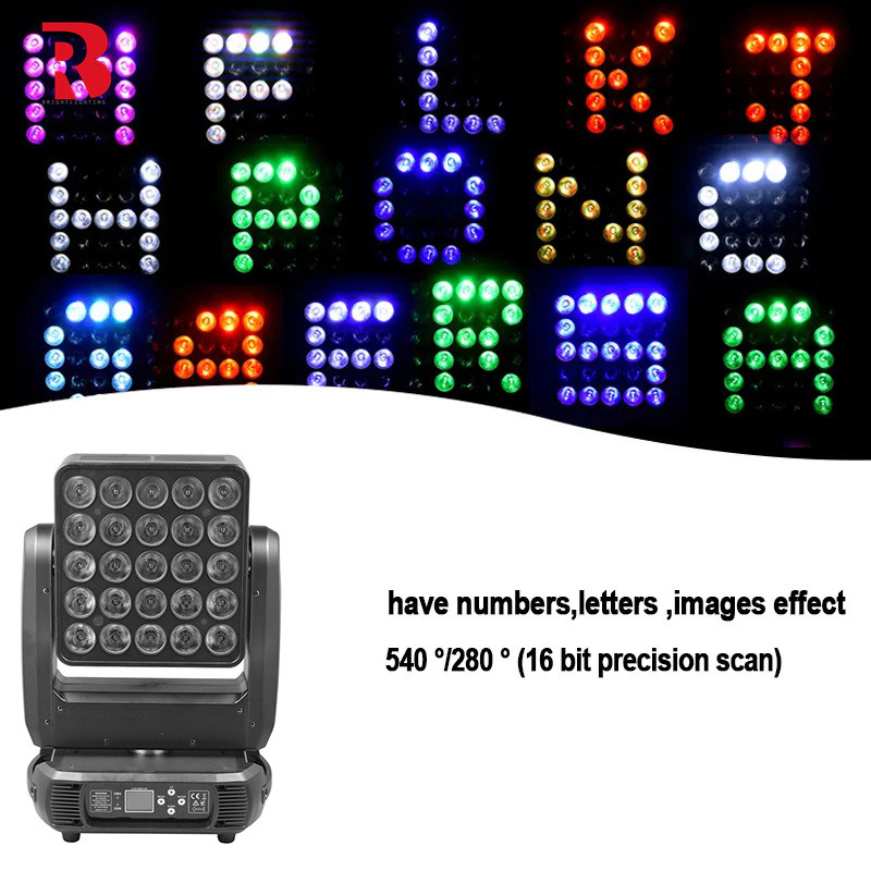 15W LED 5*5 Matrix 25 Pcs RGBW 4 in 1 LED Stage Light Moving Head Light