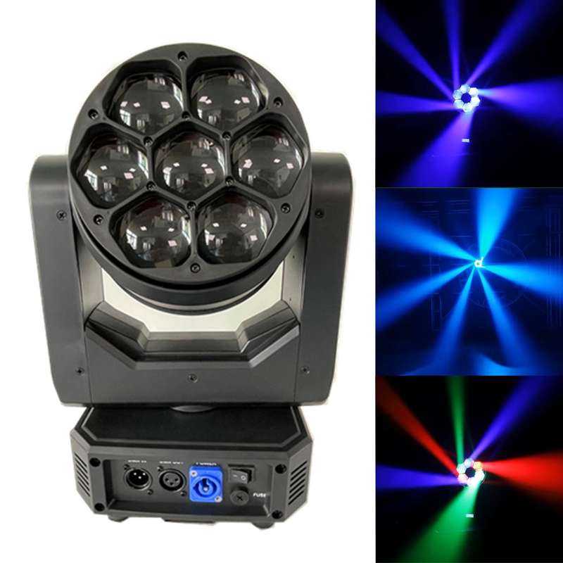7x40 Beeye mini testa mobile con zoom per discoteca festa di nozze club bar dj show illuminazione del palco