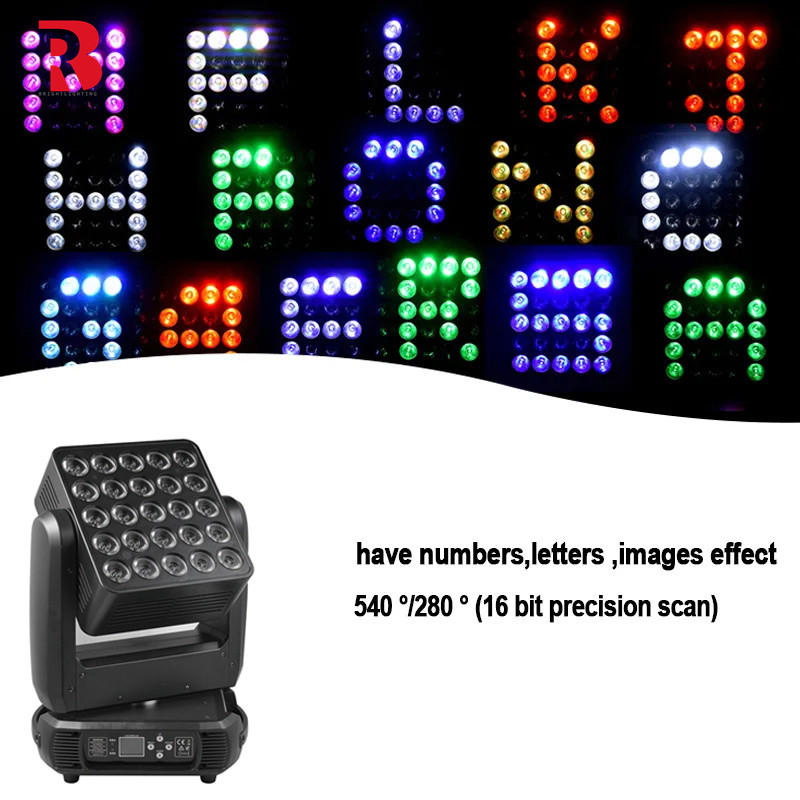 25 pezzi Matrice a colori piene di luce LED attrezzature di luce spettacoli di nozze palcoscenico