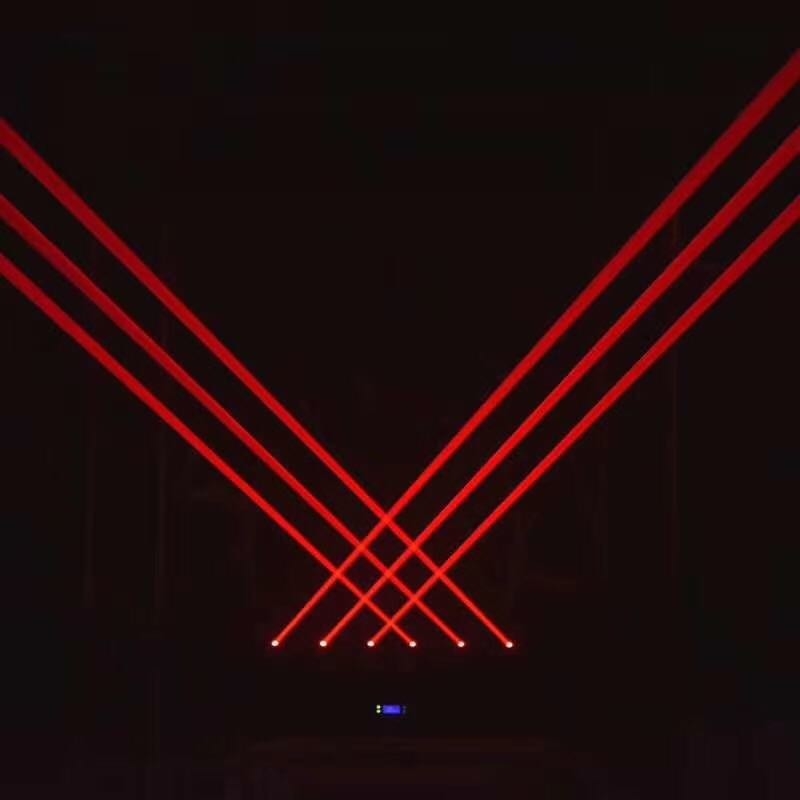 Faro a testa mobile laser 6 teste da 250W 3 in 1 Laser Pixel Beam per interni